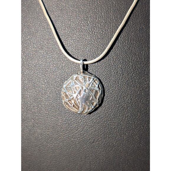 Vintage 925 Sterling Silver Bird's Next Pearl Eggs Pendant Snake Chain Necklace - Picture 5 of 9